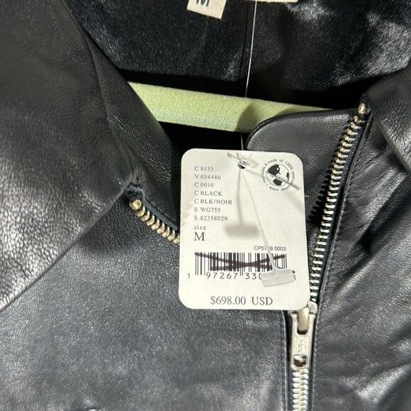 FREE PEOPLE BY BRENDA KNIGHT JOJO LEATHER JACKET BLACK NWT - Picture 8 of 8